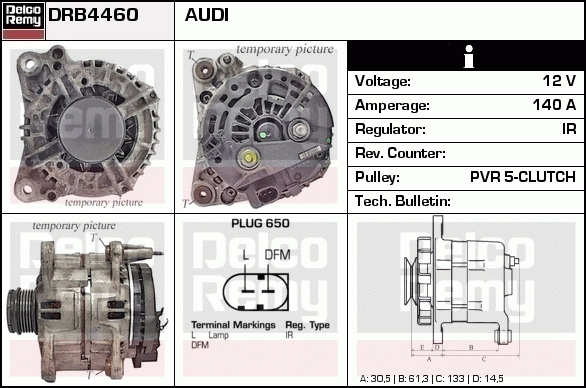 DELCO REMY DRB4460 Alternator