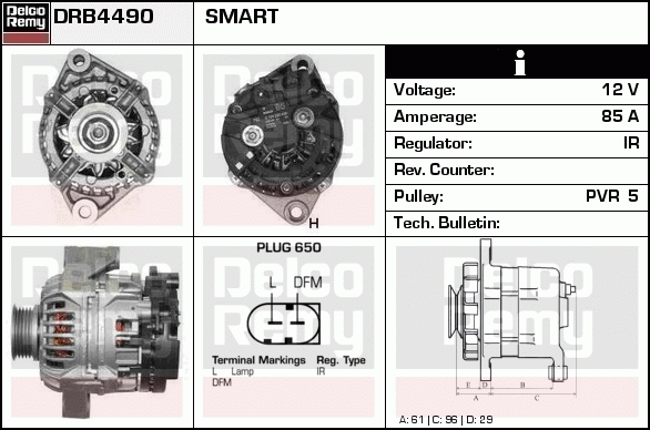 DELCO REMY DRB4490 Alternator