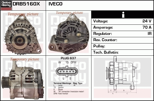 DELCO REMY DRB5160X Alternator