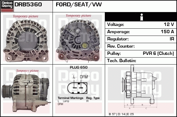 DELCO REMY DRB5360 Alternator