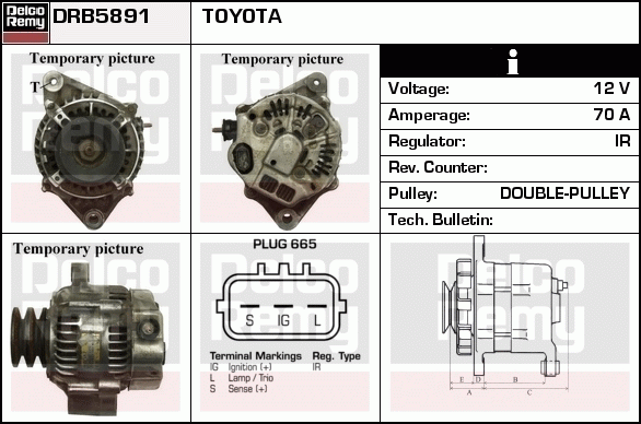 DELCO REMY DRB5891 Alternator