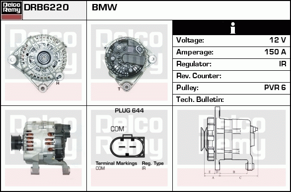 DELCO REMY DRB6220 Alternator