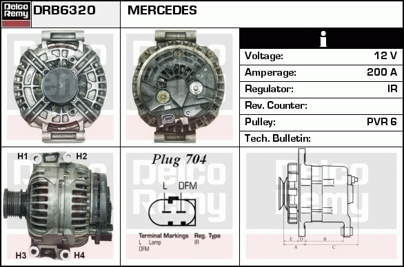 DELCO REMY DRB6320 Alternator