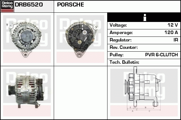 DELCO REMY DRB6520 Alternator