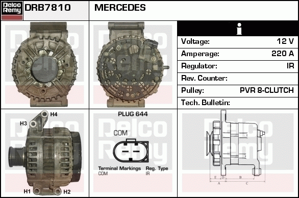 DELCO REMY DRB7810 Alternator