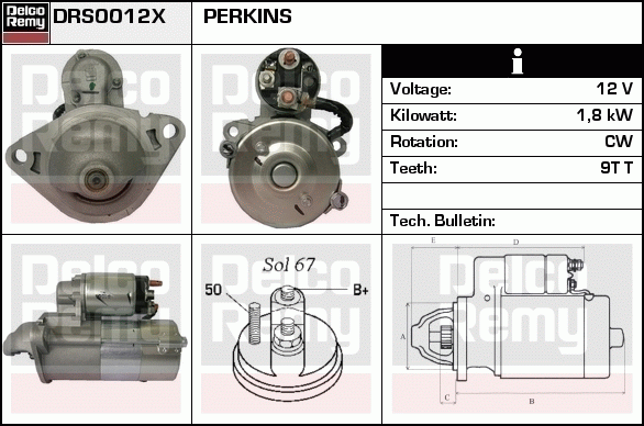 DELCO REMY DRS0012X Starter