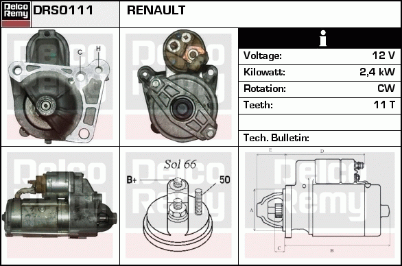 DELCO REMY DRS0111 Starter