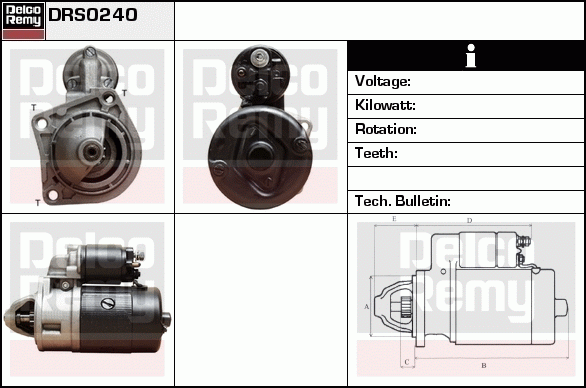 DELCO REMY DRS0240 Starter