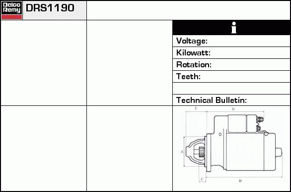 DELCO REMY DRS1190 Starter