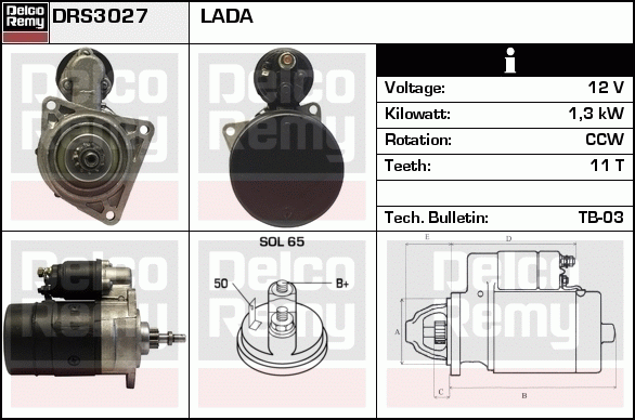 DELCO REMY DRS3027 Starter