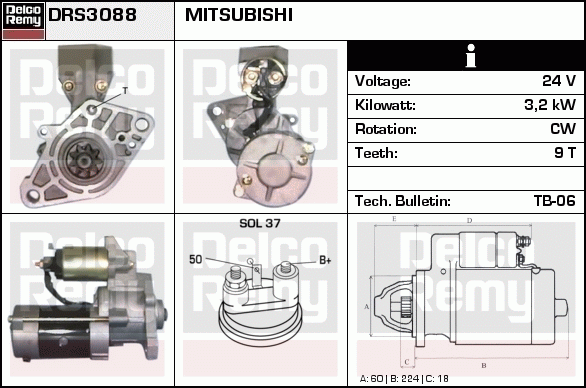 DELCO REMY DRS3088N Starter