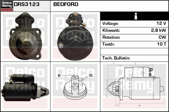 DELCO REMY DRS3123 Starter