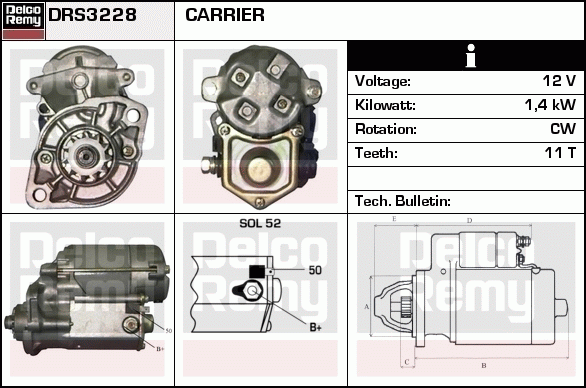 DELCO REMY DRS3228 Starter