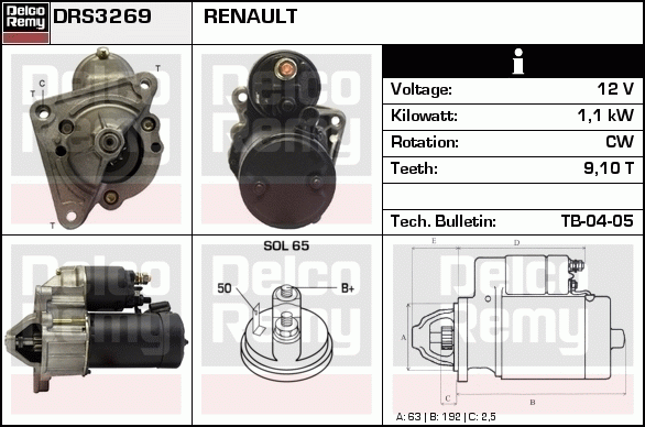 DELCO REMY DRS3269 Starter