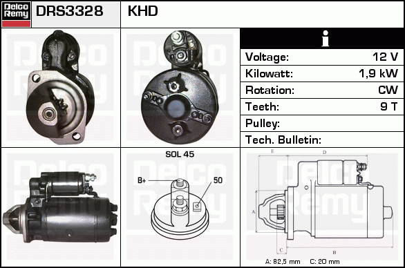 DELCO REMY DRS3328 Starter