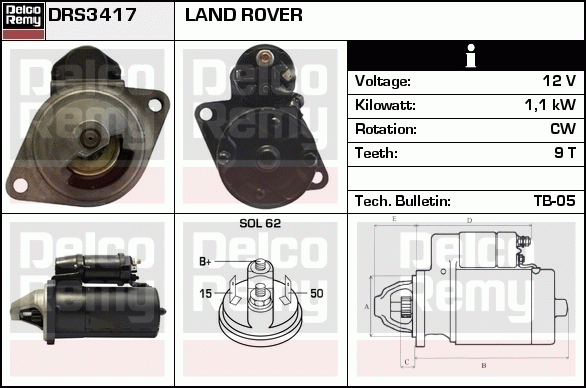 DELCO REMY DRS3417 Starter