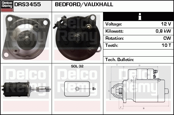 DELCO REMY DRS3455 Starter