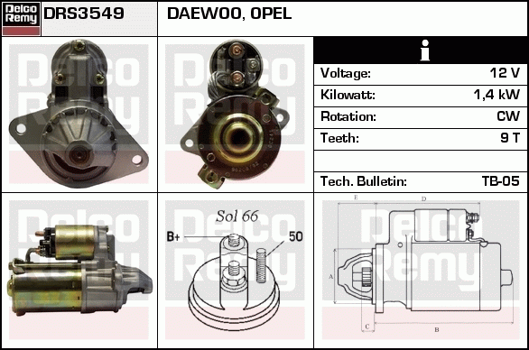 DELCO REMY DRS3549N Starter