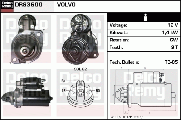 DELCO REMY DRS3600 Starter