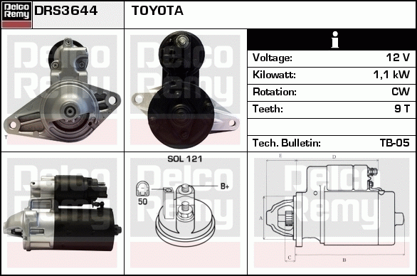 DELCO REMY DRS3644 Starter