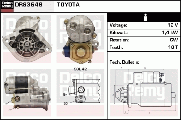 DELCO REMY DRS3649 Starter