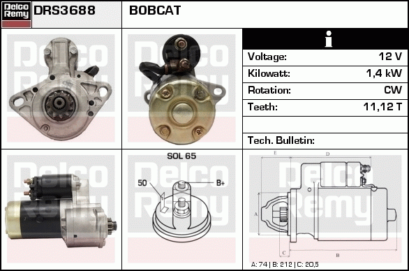 DELCO REMY DRS3688 Starter