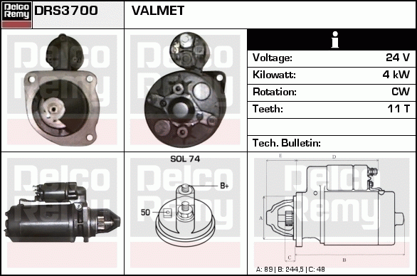 DELCO REMY DRS3700 Starter