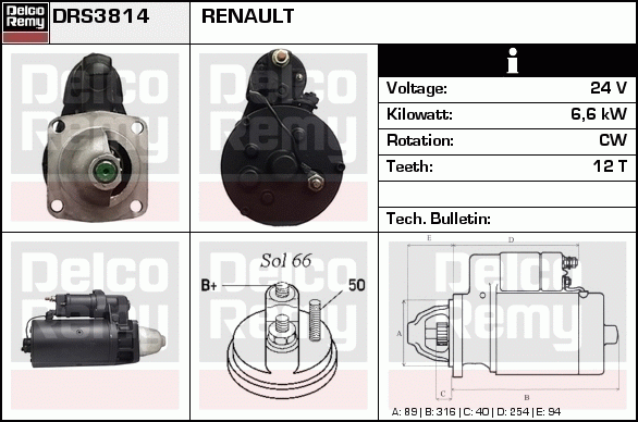 DELCO REMY DRS3814 Starter