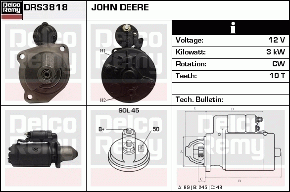 DELCO REMY DRS3818 Starter