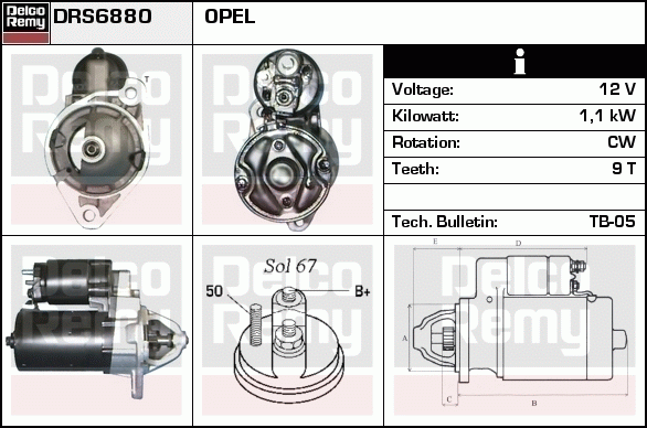 DELCO REMY DRS6880N Starter