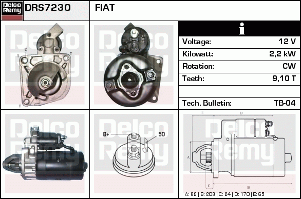 DELCO REMY DRS7230 Starter