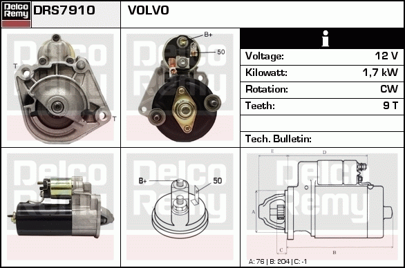 DELCO REMY DRS7910 Starter