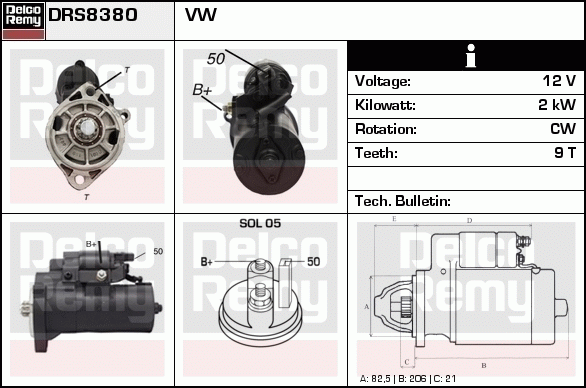 DELCO REMY DRS8380 Starter