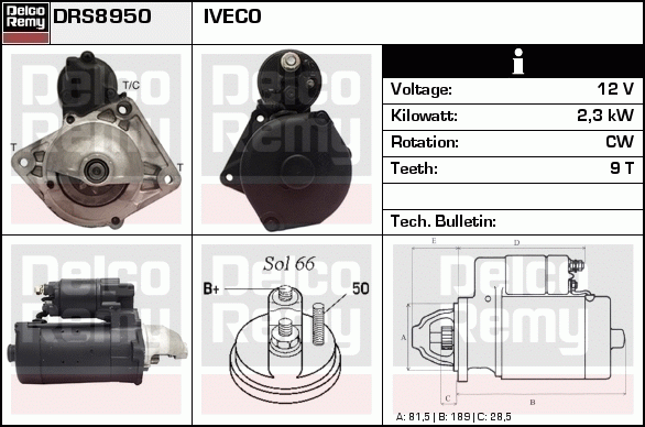 DELCO REMY DRS8950 Starter