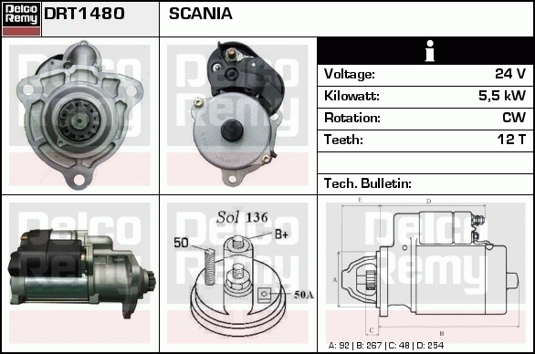 DELCO REMY DRT1480 Starter