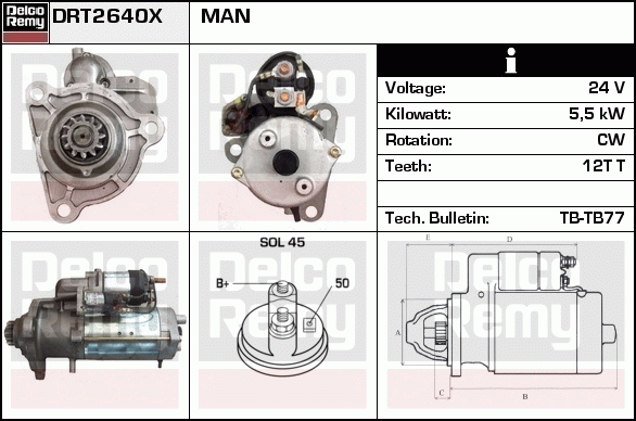 DELCO REMY DRT2640X Starter