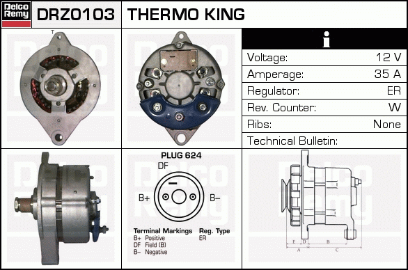 DELCO REMY DRZ0103 Alternator