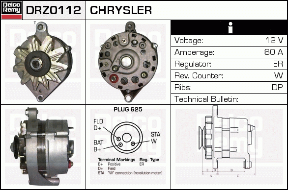 DELCO REMY DRZ0112 Alternator