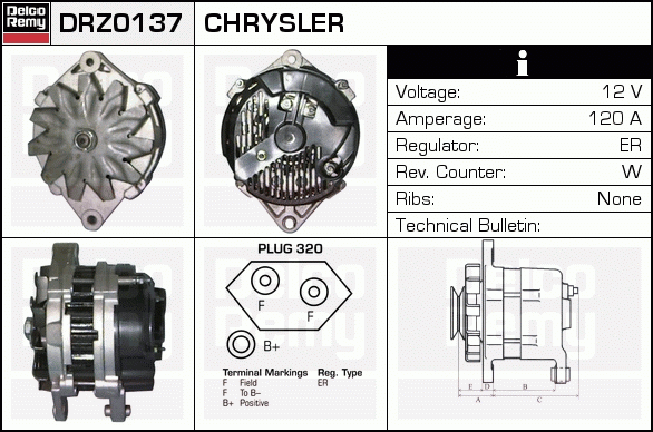 DELCO REMY DRZ0137 Alternator