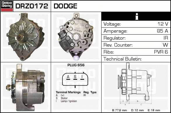 DELCO REMY DRZ0172 Alternator