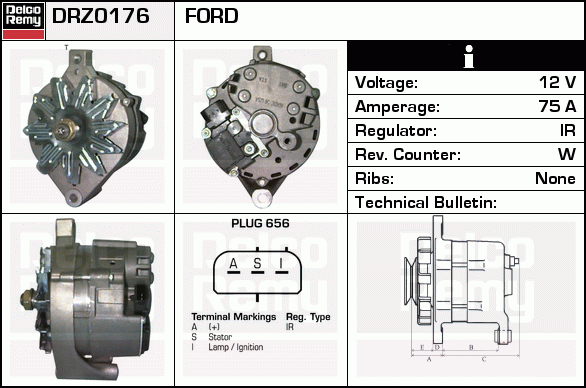 DELCO REMY DRZ0176 Alternator