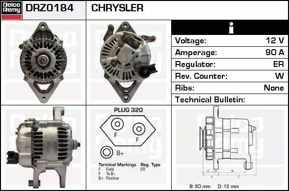 DELCO REMY DRZ0184 Alternator