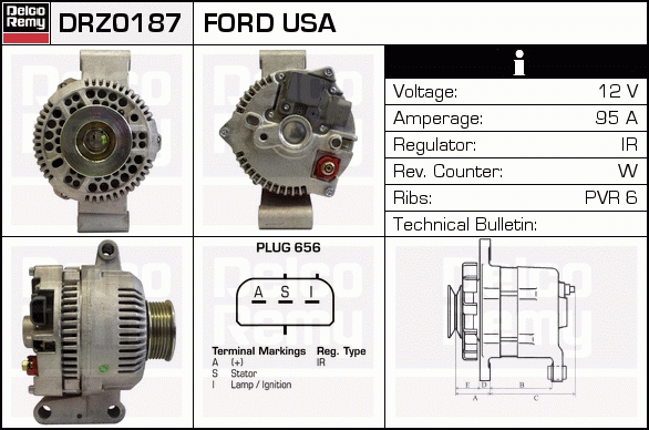 DELCO REMY DRZ0187 Alternator