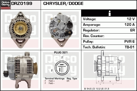 DELCO REMY DRZ0199 Alternator