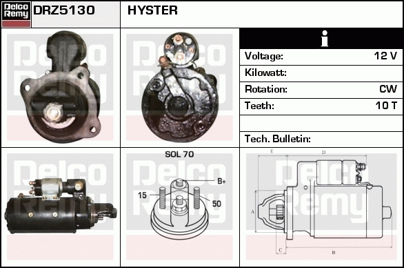 DELCO REMY DRZ5130 Starter