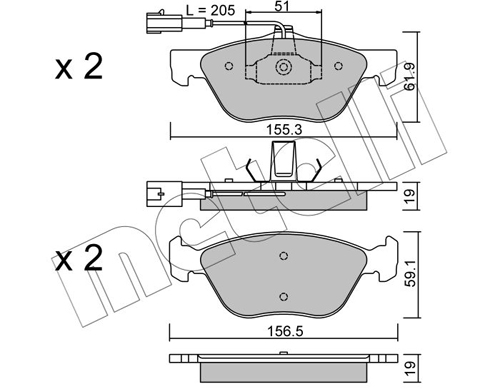 METELLI 22-0083-1 Brake Pad...
