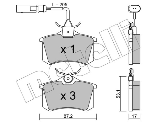 METELLI 22-0100-3 Brake Pad...