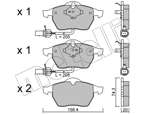 METELLI 22-0181-3 Brake Pad...
