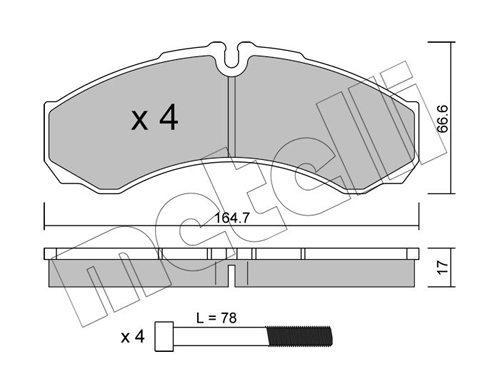 METELLI 22-0212-3 Brake Pad...