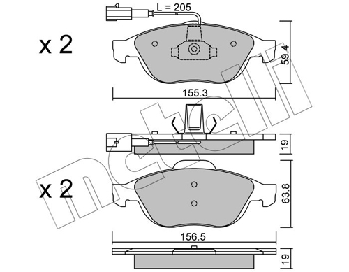 METELLI 22-0220-0 Brake Pad...